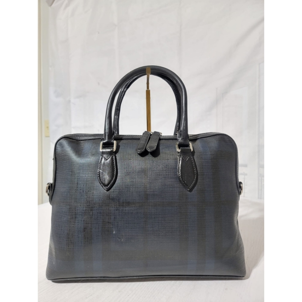 Authentic BURBERRY Hambleton London Check Briefcase Messenger Bag Blue - Picture 8 of 13